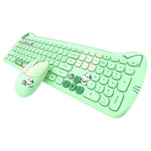 Mofii Cute Cat Plus Wireless <b>Keyboard</b> Mouse Set Pink Cartoon Design For Home Office Use - Product Image 5