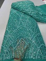 Tissu en tricot écologique 100 % polyester pour robes, costumes de scène, mariages - Accessoires en maille tubulaire entièrement perlée