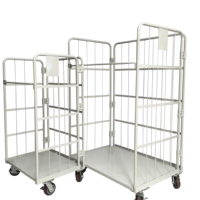 Contenedor de Almacenamiento de Acero Resistente para Almacenes, Apilable y Plegable, de Buena Calidad, Recubierto de Zinc, con Recubrimiento Electrostático en Polvo Epóxico
