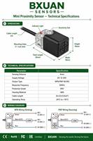 Sensor de Proximidad Impermeable IP67, Distancia de Detección de 5 mm, 12 a 24 VCC, Tres Cables, NPN PNP, Cuadrado