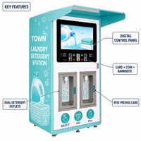 Distributeur automatique de lessive pour laverie, double sortie, distributeur de détergent liquide, paiement par carte, pièces et RFID, libre-service pour laverie automatique prépayée