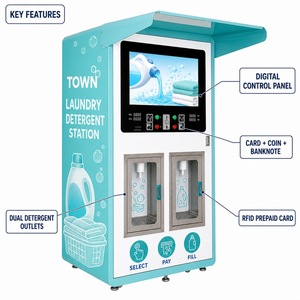 Distributeur automatique de lessive pour laverie, double sortie, distributeur de détergent liquide, paiement par carte, pièces et RFID, libre-service pour laverie automatique <span class=keywords><strong>prépayée</strong></span> - Product Image 4