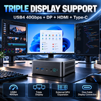 Mini PC AMD Ryzen 7 6800H DDR5 M.2 PCIe 4.0 SSD, ordinateur de jeu mini, double écran 4K, Windows 11, Ordenador Mini PC Gamer