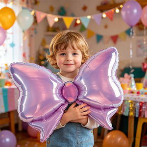 Ballon en aluminium transparent irisé en forme de nœud, emballé individuellement, pour la décoration de fête d'<span class=keywords><strong>anniversaire</strong></span> d'enfants - Product Image 2