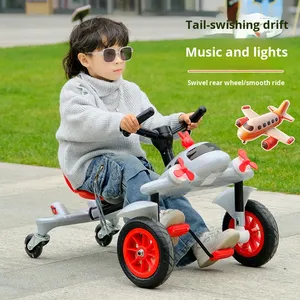 Drift Car Avion Kart électrique à quatre roues pour enfants Jouet à conduire pour garçons et filles de 2 à 7 ans Petit ventilateur électrique - Product Image 4