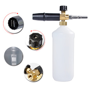 Pulvérisateur de mousse haute pression KeW 1L, kit de buse de lavage de voiture à débit réglable, acier inoxydable, cuivre, plastique - Product Image 3