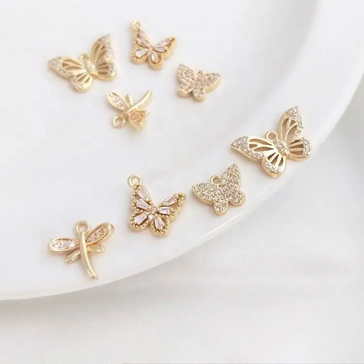 New Arrivals 2021 Butterfly Zircon Charms For Bracelet Making Jewelry Designer Charms For Diy Bracelet