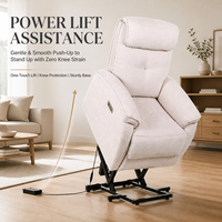 Fauteuil inclinable électrique pour personnes âgées, en tissu lin, avec repose-pieds, pour salon