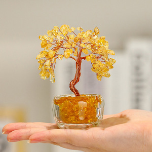 Citrine Crystal Money Tree 108 Beads Yellow Home Office Decoration Gift Ornament - Product Image 2