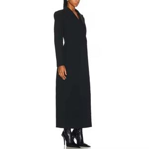 เดรสใหม่มาแรง ราคาถูก ชุดทำงานสไตล์วินเทจ คอวี แขนยาว ผ้าลินินคอตตอน ทรงแม็กซี่ สำหรับผู้หญิง/ซีอีโอ - Product Image 2