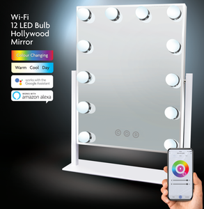 Espejo de Vanidad <span class=keywords><strong>LED</strong></span> con Sensor Inteligente - Atenuación Infinita, Control Táctil, Recargable - Imprescindible para el Maquillaje - Product Image 1