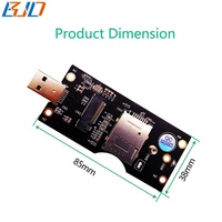 Adaptateur sans fil USB 3.0 Type-A vers M.2 Key-B avec support pour 1 carte SIM pour module modem WWAN 5G 4G LTE