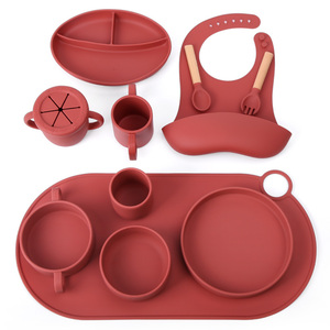 Kitchen & Tabletop Bpa Free Food Safe Silicone Children Kids Divided Dish Feeding Spoon Suction Bowl Set Baby PlateKids Dining