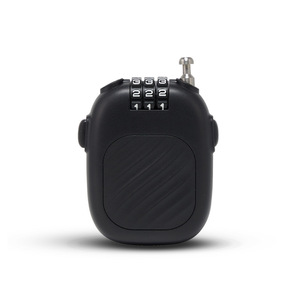 Mini Retractable Steel Wire Rope Combination <b>Lock</b> Black 7.13Cm Portable <b>Suitcase</b> Security <b>Lock</b> Bicycle <b>Lock</b> - Product Image 1