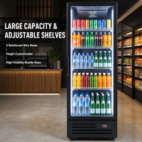Réfrigérateur vertical personnalisé OEM, vitrine de congélation verticale, réfrigérateur commercial avec 1/2/3 portes vitrées