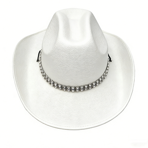 Sombrero de Vaquero Negro de Color Sólido, Fibra Modal, Unisex, Estilo Occidental, para Fiestas, Protección Solar, Cuatro Estaciones - Product Image 6