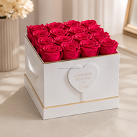 Boîte Cadeau Personnalisée de Luxe pour la Fête des Mères, Vente en Gros de Roses Éternelles Stabilisées, Immortelles, Infinies, Préservées pour Toujours