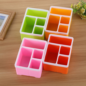 Colorful Rectangular Desktop Storage Box Plastic Organizer For Cosmetic Jewelry Remote Control Daily Necessities - Product Image 1