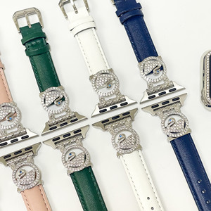 ชุดสายนาฬิกาประดับเพชรรูปหงส์สำหรับผู้หญิงสายหนังแท้สำหรับแอปเปิลวอทช์ขนาด40/42/44/49มม. สายนาฬิกาแฟชั่นแบบบางสำหรับผู้หญิง - Product Image 2