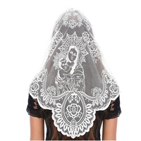 Voile de prière chrétien brodé pour femmes, style espagnol, pour la messe et la chapelle