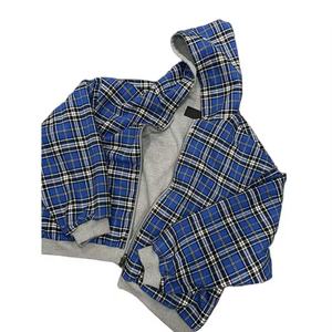 Sudadera con Capucha Reversible de Diseño Retro a Cuadros de Topshow Garment, Sudadera con Capucha Extra Grande para Hombre con Cierre de Cremallera - Product Image 4