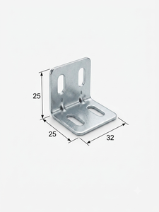 Connecteur d'angle ovale en fer 25x25x32mm, revêtement zinc et peinture poudre, pour meuble, étagère ou table en bois - Product Image 3