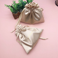 Sac Pochette à Cordon en Satin de Soie de Haute Qualité, Personnalisable avec Logo Imprimé, Réutilisable, Portable de Voyage, Couleur Bonbon, Anti-Poussière pour Bijoux