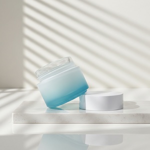 Custom Logo Round Cosmetic Packaging 5g 10g 15g 20g 1oz 2oz Frosted Clear 30ml 50ml 100ml 200ml Cream Glass Jar With White Lid - Product Image 5