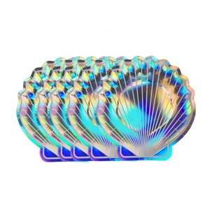 <span class=keywords><strong>Assiette</strong></span> en papier jetable à thème sirène marine holographique laser en forme de coquille - Product Image 5