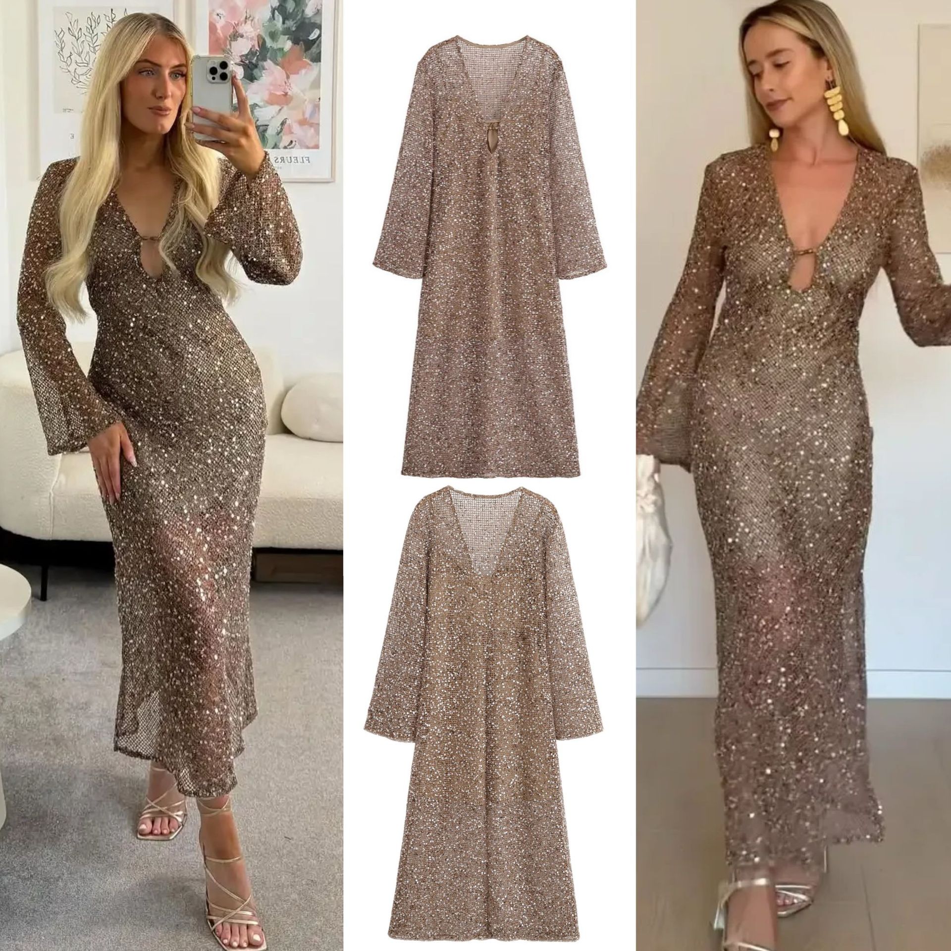 sachin and babi light blue dress On Sale 70s Sequin Dress Available In Various Sizes