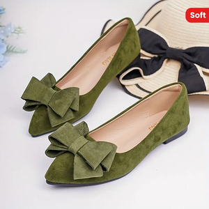 Scarpe da donna leggere in finta pelle scamosciata autunno estate Slip-On Casual scarpe <span class=keywords><strong>con</strong></span> <span class=keywords><strong>cinturino</strong></span> a punta <span class=keywords><strong>con</strong></span> papillon stile Ballerina - Product Image 6