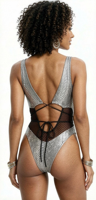 Maillot de bain monokini holographique effet peau de serpent pour femme, sexy, à bretelles, dos nu en résille, personnalisable en gros, marque privée, pour festival de Miami
