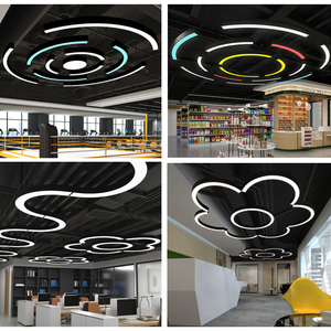<span class=keywords><strong>Lampada</strong></span> <span class=keywords><strong>a</strong></span> <span class=keywords><strong>Sospensione</strong></span> LED Industriale Semicircolare <span class=keywords><strong>Nera</strong></span>, Illuminazione Commerciale Antiabbagliamento per Supermercati - Product Image 3