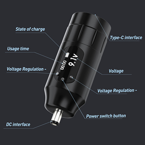Gen 2 OLED Display RCA <b>Wireless</b> Tattoo Power Supply Battery <b>Adapter</b> for Rotary Machine PMU Accessories Studio Kit - Product Image 1
