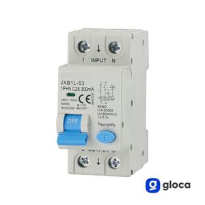 Gloca RCBO เบรกเกอร์วงจร1P + N 300Ma 25A 220V C25สำหรับใช้ในที่พักอาศัยและเชิงพาณิชย์ - Product Image 2
