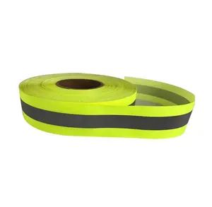 2024 New Type Customization Hi Vis Safety Materials 50mm Sew Tape Fabric For Safety Jackets Reflect Woven Tape