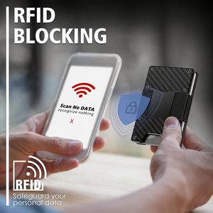 Portefeuille fin en métal pour homme, porte-cartes en alliage d'aluminium avec sangle pour billets, OEM accepté - Product Image 2