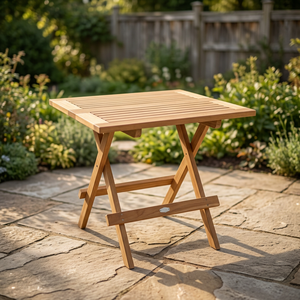 Outdoor Durable Modern Rectangle Solid Teak Waterproof Eco-Friendly Folding Dining Side <b>Table</b> Wooden Garden Patio End <b>Table</b> - Product Image 3