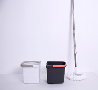 Ensemble de serpillière télescopique écologique avec seau, système de nettoyage à rotation 360 degrés pour le sol, utilisation domestique, outils de nettoyage ménager