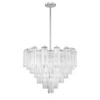Lustre suspendu en verre personnalisable haut de gamme avec suspension réglable en hauteur, LED à intensité variable