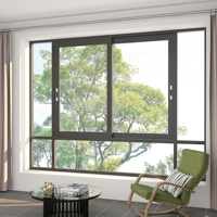 Precio de fábrica, diseño moderno, ventanas correderas para balcón, ventana corredera de aluminio de vidrio templado con mosquitera