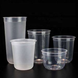 New Design 90mm Single Wall 700ML PP <b>Plastic</b> Round <b>Cup</b> Hard Molding Injection with Logo Printing for Bubble Tea Dessert Juice - Product Image 1