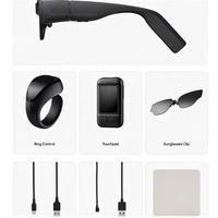 Kacamata Pintar AI AR Nirkabel Kamera 16MP 8+128GB Layar Micro-OLED 1080P Penuh Warna Asisten Suara AI SDK Terbuka untuk Game