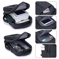 Sac à dos professionnel pour homme en nylon respirant avec fermeture éclair, port USB, pour ordinateur portable, grande capacité de rangement, idéal pour les trajets quotidiens