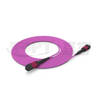 Câble à fibres optiques MPO/MPO 8/12/24 cœurs OM4, cordon de brassage 3,0 mm de diamètre pour centre de données, réseau 5G, SM/MM LSZH/APC/PC Aqua/Violet