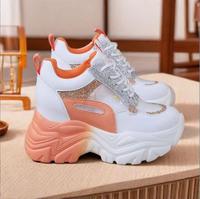 Sepatu Sneakers Wanita Model Kasual Terbaru, Sol Tebal, Bahan Mesh, untuk Lari, Olahraga, dan Jalan Santai