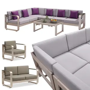 Balcón muebles al aire libre de lujo muebles al aire libre sofá conjunto de aluminio al aire libre sofá jardín al aire libre muebles conjunto sofás de jardín