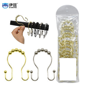 Crochets de douche en acier inoxydable résistant à la rouille pour la décoration des rideaux de salle de bain - Product Image 1