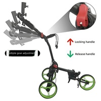 Chariot de golf pliable portable en alliage d'aluminium à trois roues pour le parcours de golf