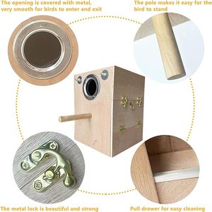 Dọc birdcage phụ kiện bằng gỗ birdcage của Tổ lồng thẳng đứng hộp làm tổ cho nhà máy Outlet - Product Image 3